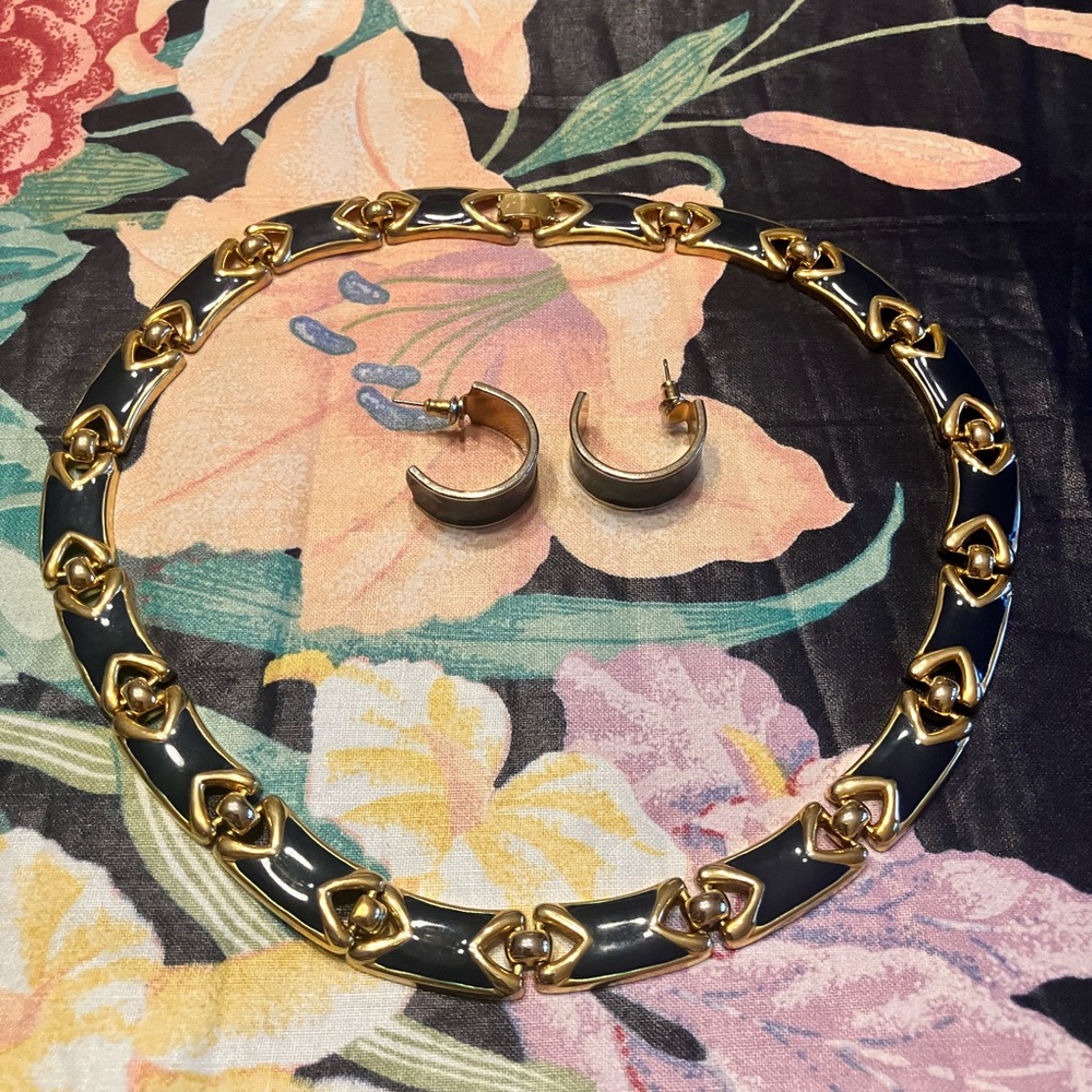 ENAMEL NECKLACE AND EARRING SET - Picture 5 of 12